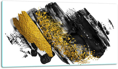 TMK ArtDeko - Snijplank - 52x30cm - Glas - Goud/Wit