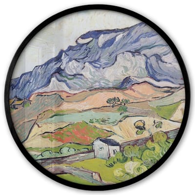 Poster in lijst Rond - Fotolijst 40x40 cm - Posters - De Alpen - Vincent van Gogh - Ronde posterlijst zwart - Decoratie - Wanddecoratie woonkamer - Muurdecoratie slaapkamer