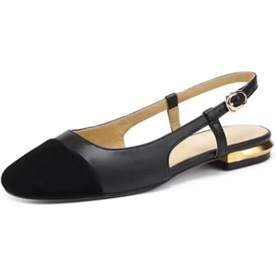 Slingback Sandalen Dames Gemengde Kleur Retro Gespsluiting Lage Hak Beknopte Damesschoenen Vrije Tijd Buiten Comfortabele Designer Schoenen 40 zwart