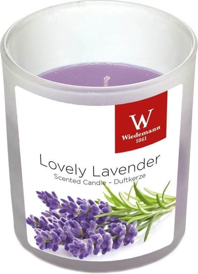 Trend Candles Geurkaars - in glas - Lavendel aroma - 25 branduren - 7 x 8 cm - woondecoratie - kaarsen