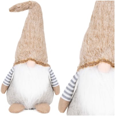 Springos Kerstkabouter - Kerstdwerg - Kerstversiering - Grijs - Bruin - 52 cm