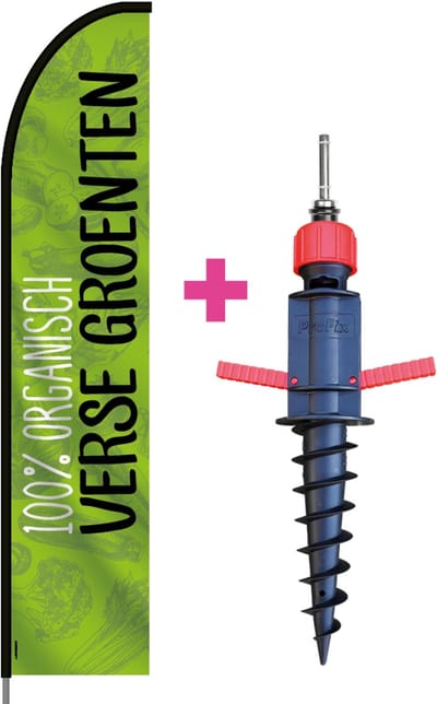Beachflag - Verse Groenten #1 - Vlag + Grondboor + Rotator + Hengelsysteem + Draagtas - Actievlag.nl