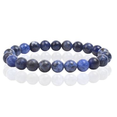Natuursteen Armband met 8mm Kralen Memphis - Sodalite Dark