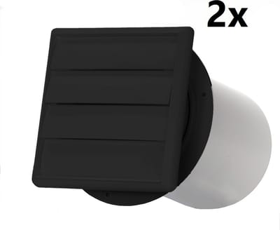Aircoluik - Aircoafvoer voor 150 mm slang - zwart - 2 stuks