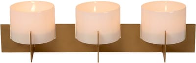 Atmooz - Theelichthouder Zambesi - Set van 3 - Glas en Goudkleurig Metaal - Ø 9 cm - Luxe Tafeldecoratie voor Sfeerverlichting