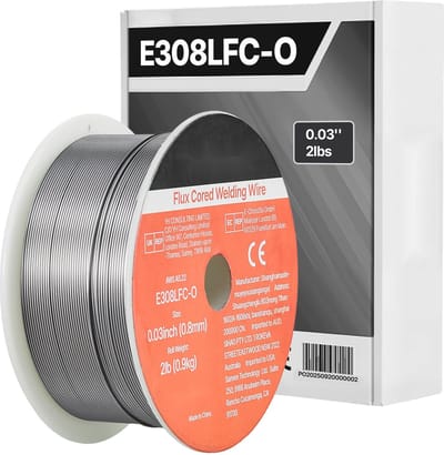 RVS fluxgevulde MIG-lasdraad - E308LFC-O - Diameter 0,8 mm - Gewicht 0,9 kg - Gasloos zelfbeschermend voor buiten - Alle lasposities - Minimale spatvorming
