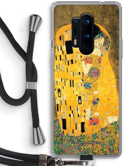 Case Company® - Hoesje met koord geschikt voor OnePlus 8 Pro hoesje met Koord - Der Kuss - Telefoonhoesje met Zwart Koord - Bescherming aan alle Kanten en Over de Schermrand