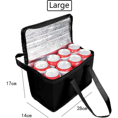 Draagbare Opvouwbare Geïsoleerde Koeltas, Voedsel- en Drankbehoud IJszak, Speciale Dikke Geïsoleerde Lunchtas voor Picknick en Bierbezorging large zwart