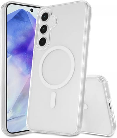 Hoesje Geschikt voor Samsung Galaxy A55 - Compatibel met MagSafe - Hard Back Cover met Magneet - Transparant