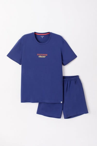 Woody Studio pyjama jongens/heren - donkerblauw - freedom - 241-12-QRS-Z/896 - maat 140