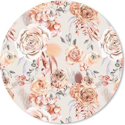 Muismat rond 20x20 cm - Mousepad Rozen - Goud - Chic - Ronde muismatten