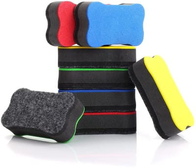 MTTProducts - Whiteboard Eraser - Mini Gum - Gemakkelijk schoonmaken - 8 Stuks - Kindvriendelijk - Perfect voor klaslokalen - Kleur: Groen, Geel, Blauw...