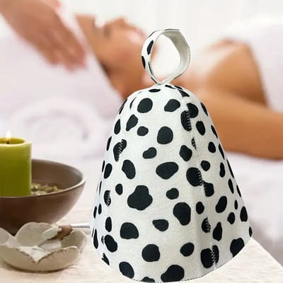PolkaHome® Saunahoed, Sauna Muts – Sauna Hoed van Wolvilt | Premium Sauna Accessoires Vilten saunakap, vilten muts, vilten hoed, muts voor sauna