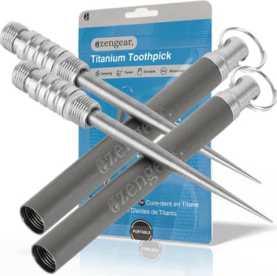 Titanium Tandenstoker met Sleutelhangerhouder - Lichtgewicht en Herbruikbaar voor Buitenactiviteiten