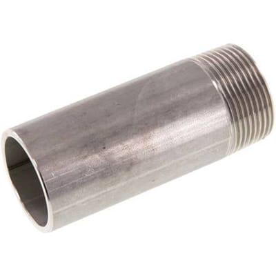 R 1 1/4'' Buitendraad x 42.4mm RVS Pijpnippel met Las uiteinde 20 Bar DIN 2982 - 100mm - FL2S-MS-ST-114R-42P4-100L