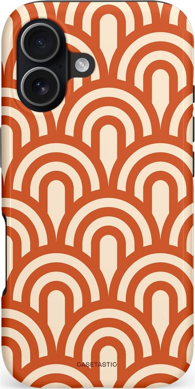Casetastic hoesje geschikt voor Apple iPhone 17 - MagSafe - Dubbellaagse bescherming - Oranje Bogen Parade - Fashion Case - Terracotta Crème