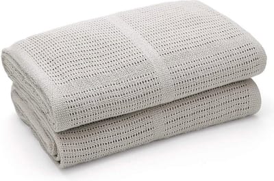 Dubbelpak Babydeken van 100% Biologisch Katoen - Zachte Knuffeldeken voor Kinderwagen en Draagmand - 75x95 cm - Grijs