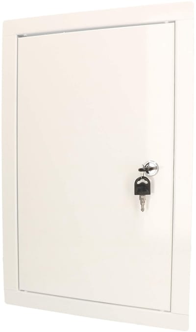 KOTARBAU® Inspectieklep, Inspectiedeur, Verzinkt Staal, 40x20 cm, Wit, Inspectieluik met Slot, en 2 Sleutels, Onderhoudsklep, Poedergecoat, Toegangspaneel, Revisiedeur