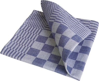 Treb Horecalinnen Servetten 10 Stuks Blauw en Wit Geblokt 40x40cm - Treb WS