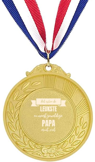 Akyol - dit is hoe de leukste en meest geweldige papa eruit ziet medaille goudkleuring - Papa - familie - cadeau
