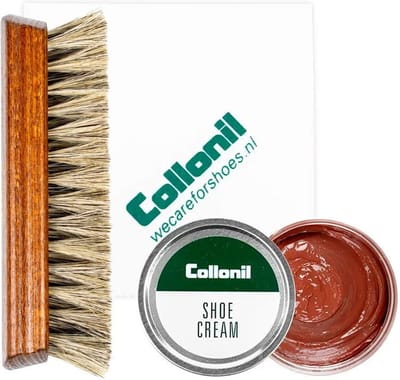 Collonil schoenpoets | Schoenpoets set | Shoe cream | Borstel | Poetsdoek | Kleur: Scotch
