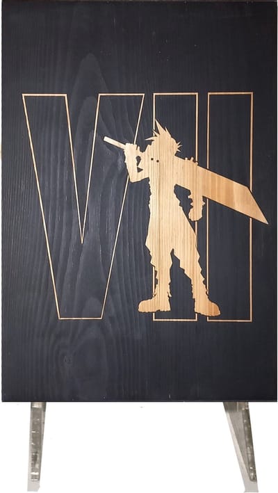 CharredArt - Houten Bord Final Fantasy 7 Cloud Strife | Hout kunst - Huis decoratie woonkamer - Wanddecoratie accessoires - Kamer interieur decoraties