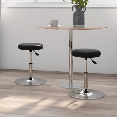 vidaXL - Eetkamerstoelen - 2 - st - kunstleer - zwart