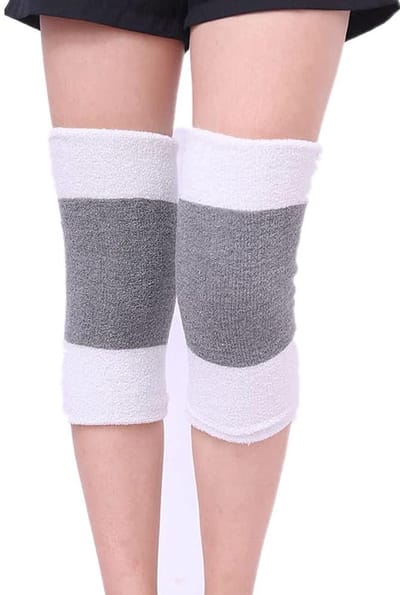 Kniebeschermers - Warmte mouwen - Sport en buiten - Ergonomisch elastisch design - One size - Wit en grijs