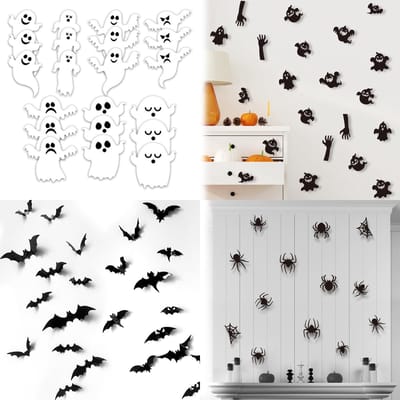 Dailygoods- Vleermuizen Muursticker 3D - Halloween Decoratie - PVC Wanddecoratie - Raamdecoratie Set - Enge Vleermuizen - Geschikt voor Thuis