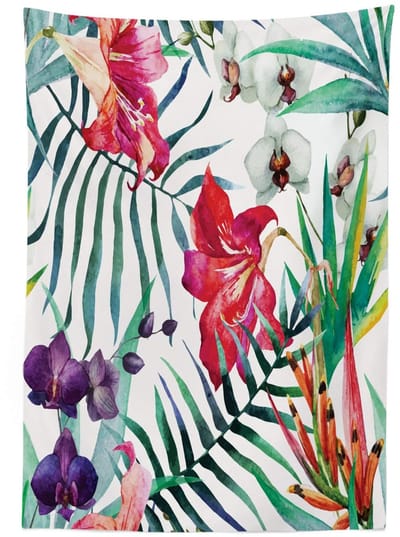 ABAKUHAUS Tafelkleed Tropische Orchideeën – 140x200 cm – Reversibel, Wasbaar