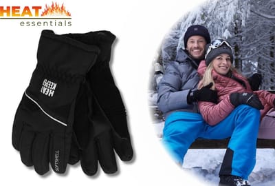 Heat Essentials - Skihandschoenen Heren - Ski Handschoenen Dames - Zwart S/M - Unisex - Thermo Handschoenen - Waterdichte Handschoenen - Skihandschoenen Dames - Waterproof