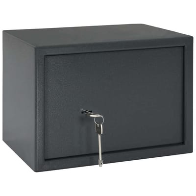 vidaXL - Kluisdoos - met - slot - Donkergrijs - 35 - x - 25 - x - 25 - cm - Staal