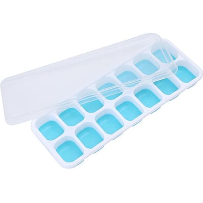 14 Vakjes Fruitijsmaker met Afneembare IJsklontjesbakjes Herbruikbare Siliconen IJsklontjesvorm Vormen Keukengereedschap Vriezer Zomer Vorm 1pcs white