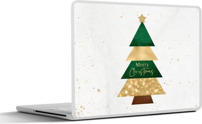 Laptop sticker - 14 inch - Kerstmis - Kerstboom - Quotes - Spreuken - Merry Christmas - 32x5x23x5cm - Laptopstickers - Laptop skin - Cover