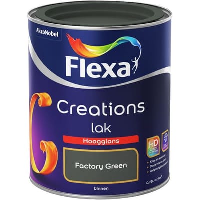 Flexa - Creations - Lak Hoogglans - Factory Green - 750 ml
