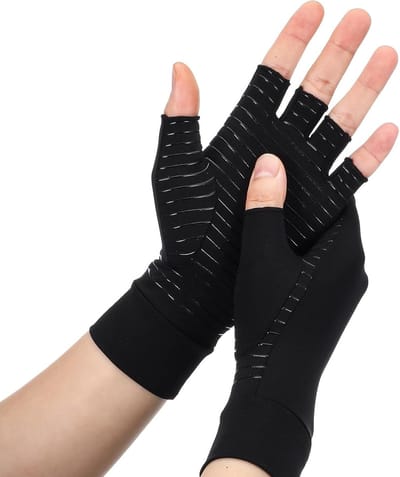 Artritis Handschoenen, Vingerloze Antislip Ademende Handschoenen voor Pijnverlichting bij Carpaal Tunnel Syndroom en Gewrichtsontsteking