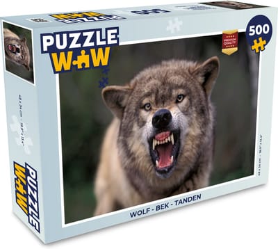 Puzzel Wolf - Bek - Tanden - Legpuzzel - Puzzel 500 stukjes