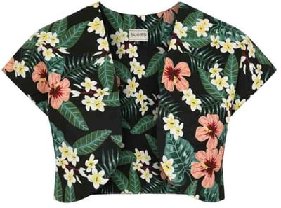 Banned - Phoebe Tropical Tiare Bolero - L - Groen