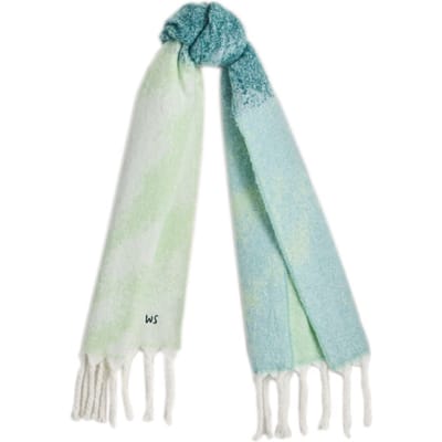 White Stuff Shelly Brushed Scarf Blue Multi Size: OS | Scarves Outlet | Dames | Groen