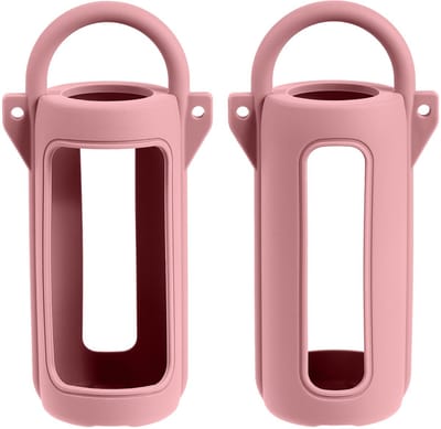 Beschermhoes geschikt voor JBL Grip Bluetooth Speaker - Met Draaghendel, Draagriem en Karabijnhaak - Meerdere Kleuren - Roze - Schokbestendig - Krasbestendig - Siliconen - Hoesje - Case - Bescherming