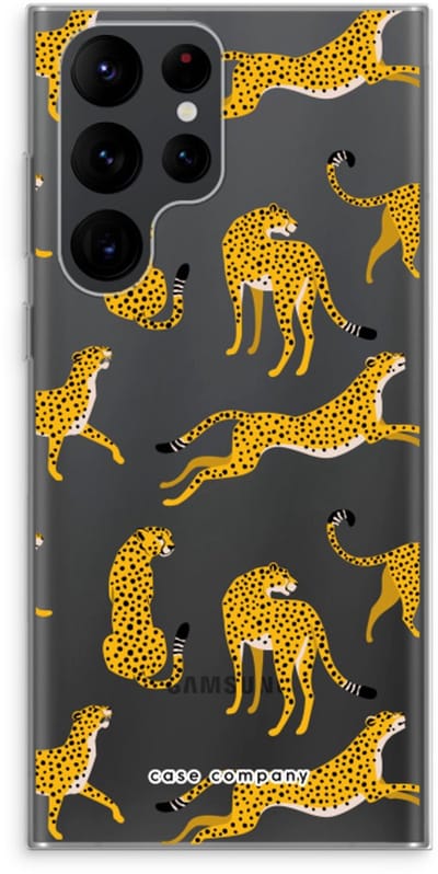 Case Company® - Hoesje geschikt voor Samsung Galaxy S22 Ultra hoesje - Luipaard - Soft Cover Telefoonhoesje - Bescherming aan alle Kanten en Schermrand