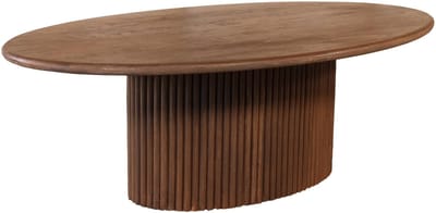 Salontafel ovaal walnoot mangohout 120cm Moki duurzaam hout mango bijzettafel