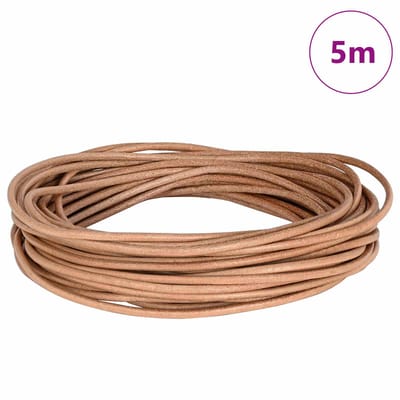 vidaXL - Leren - Koord - 1 - Bruin - Ø3 - mm - x - 5 - m - Leer