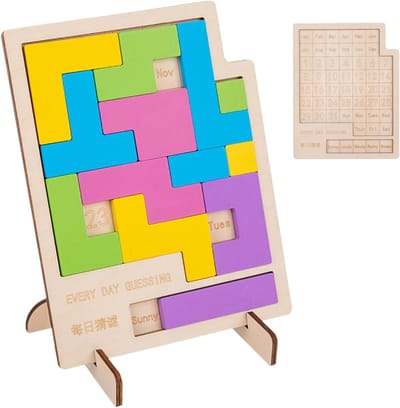 Dagelijkse Kalender Puzzel - Houten Breinbreker - Logische Training - Draagbaar Cognitief Speelgoed - 192 x 156 cm