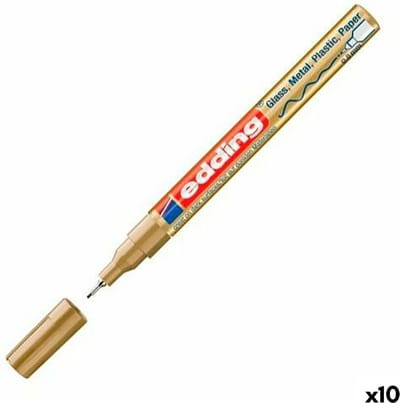 Permanente markeerstift Edding 780 Gouden 10 Stuks