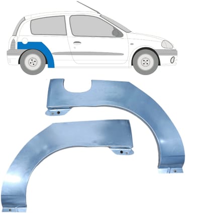 Reparatiepaneel achterspatbord voor Renault Clio II 1998-2012 / Links + Rechts