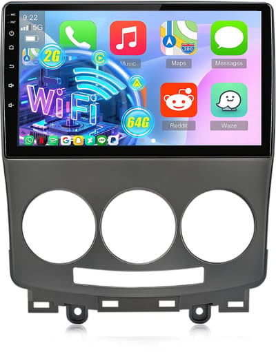 Cestovet Autoradio - Geschikt Voor Mazda 5 2005-2010 - 2GB+64GB - Draadloze CarPlay & Andriod Auto, GPS-navigatiesysteem, Bluetooth, Stuurwielbediening, WiFi, 9-inch HD Touchscreen, DSP, Quad-core processor