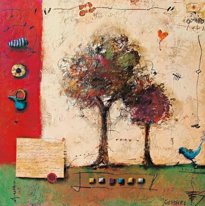 Kunstdruk Sonja Kobrehel - Tree I 70x70cm