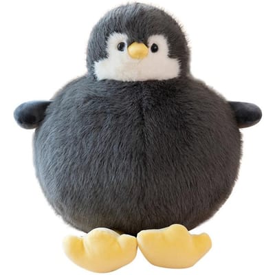 Lief Pinguïn Pluche Kussen Kawaii Dikke Pinguïn Knuffel Zacht Bank Rugkussen Verjaardagscadeau 35cm gray