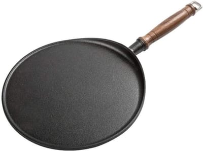 Gietijzeren Koekenpan - Koekjespan Koekenpan - Pannenkoeken Bakken - One-Piece Casting - 28 cm - Zwart